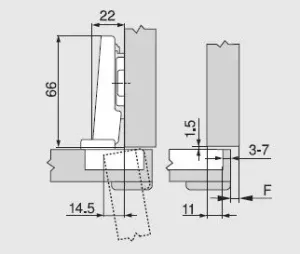BLUM 71B9550 závěs, naložený, silné dveře, Blumotion, vrut, 95°
