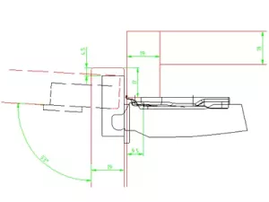HETTICH 9090260 Sensys závěs dveře 32mm naložený 95° TH vrut SiSy