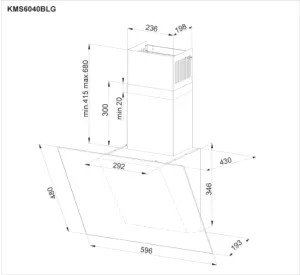 Komínový odsavač Kluge KMS6040BLG