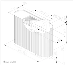 Odsavač komínový Ciarko MONO 60 Ecru CDP6003E Ciarko Design