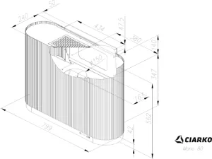 Odsavač komínový Ciarko MONO 80 Green CDP8001GR Ciarko Design