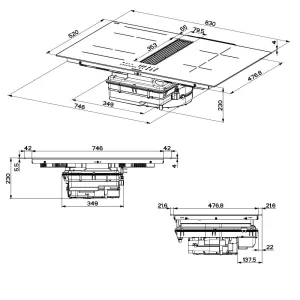 Varná deska s odsáváním GALILEO LINEAR F83 Faber