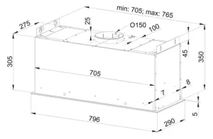 Vestavný odsavač Kluge KMV8020BLG