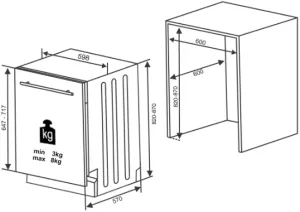 Vestavná myčka Kluge KVD6012P--šířka 60cm