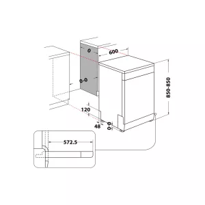 Volně stojící myčka Whirlpool WFO 3O32 N P X-šířka 60 cm