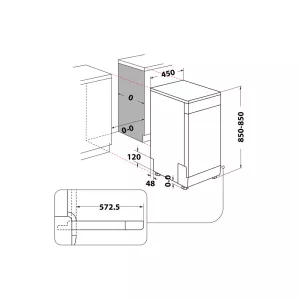 Volně stojící myčka Whirlpool WSFO 3B23 P-šířka 45cm