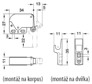 Bezúchytkový otevírací mechanismus Mini Latch (záskočka) N/A