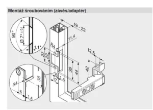 BLUM 72T550A.TL závěs naložený 120°, Tip-On, alu, vrut