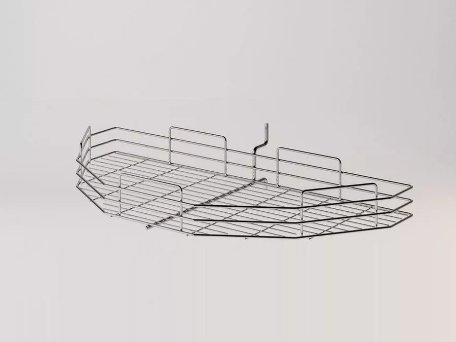 Police otočná drátěná půlkruh pr.760 mm dvířka 450 mm šedá Inoxa