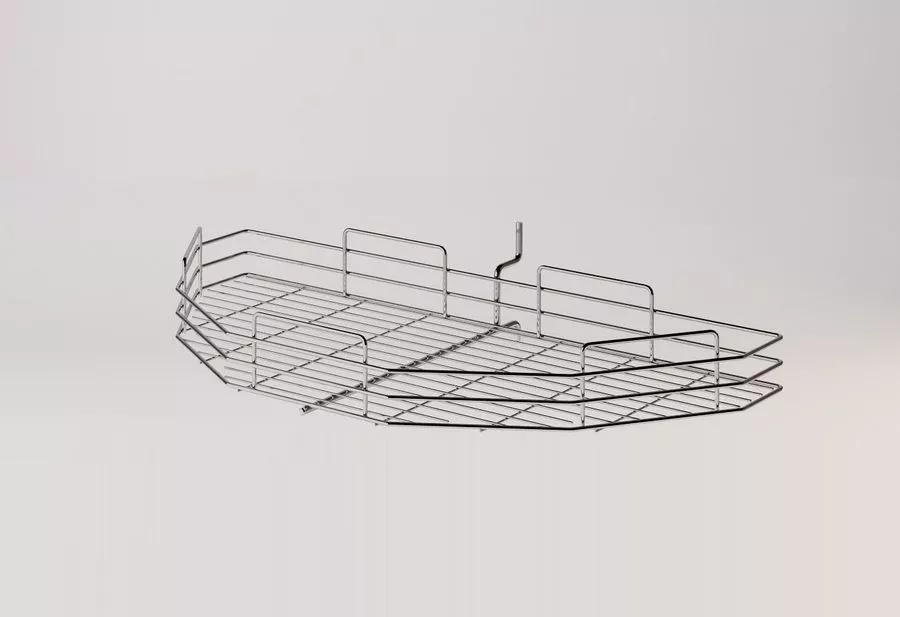 Police otočná drátěná půlkruh pr.760 mm dvířka 450 mm chrom Inoxa