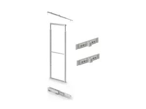 Rám pro potr. skříň "M" 852 1490-1840 x 475 mm pro skříň 200 mm s plnovýsuvem světle šedá Inoxa