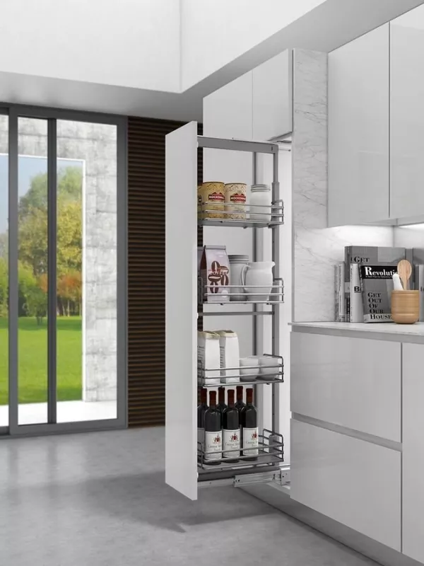 Rám pro potr. skříň "M" 859 ELLITE 1490-1840 x 480 mm pro skříň 200 mm s plnovýsuvem titanium Inoxa