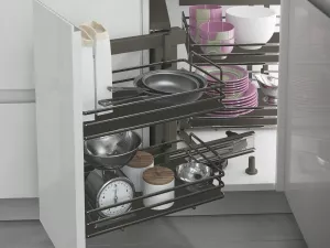 Sada rohových košů plné dno Dynamic Corner ELLITE 900 x 485 mm L titanium
