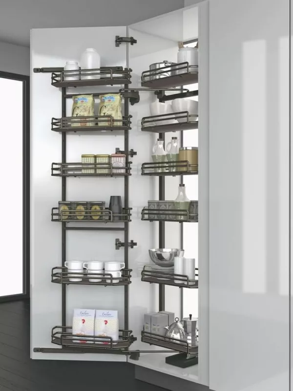 INOXA Skříň potr. vč. 12 košů plné dno ELLITE 850-1765 x 493 x 557 mm pro skříň 600 mm titanium