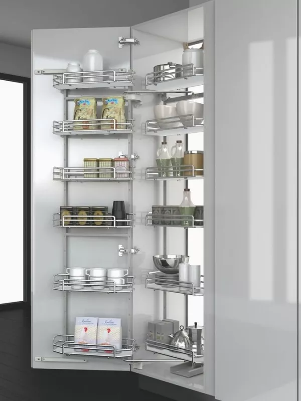 INOXA Skříň potr. vč. 12 košů plné dno ELLITE 850-1765 x 493 x 407 mm pro skříň 450 mm chrom/bílá