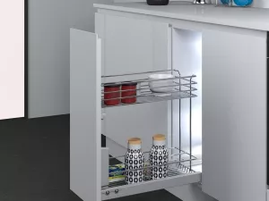 Koš drátěný GOLD 300 x 500 mm L+P plnovýsuv Hettich Quadro chrom 