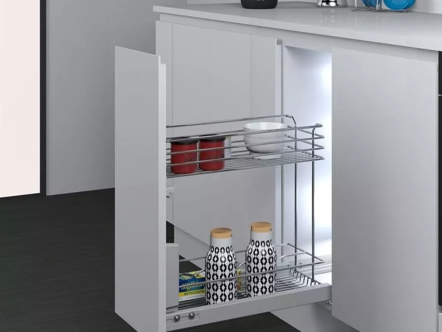 Koš drátěný GOLD 300 x 500 mm L+P plnovýsuv Hettich Quadro chrom Inoxa