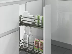 Koš drátěný plné dno ELLITE 150 x 500 mm P plnovýsuv Grass Dynamic titanium
