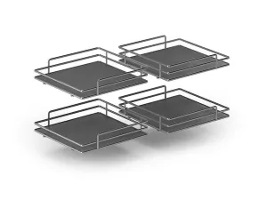 Sada 4 rohových košů plné dno pro COMPACT2 ELLITE 450 mm titanium