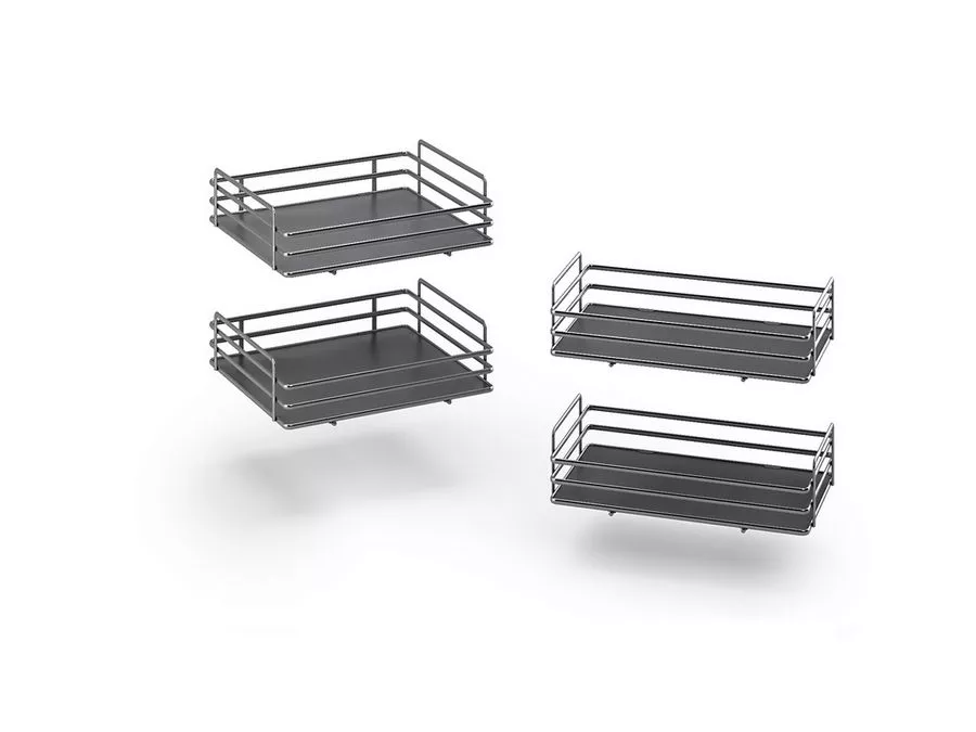 Sada 4 rohových košů plné dno pro DYNAMIC CORNER ELLITE titanium Inoxa