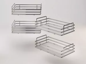  Sada 4 rohových košů plné dno pro DYNAMIC CORNER ELLITE chrom/bílá