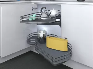 Sada rohových polic COMBIS ELLITE 500 mm L titanium