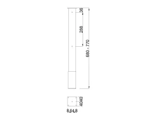 MILADESIGN G2 ST201GB rohová noha 90° stříbrná Mila Desing