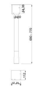 MILADESIGN G2 ST201GK rohová noha 90° stříbrná Mila Desing