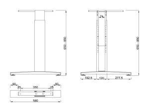 MILADESIGN G3 ST227/60R podnož s regulací krajní stříbrná Mila Desing