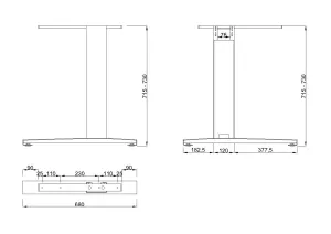 MILADESIGN G3 ST227 podnož krajní stříbrná Mila Desing