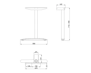 MILADESIGN podnož krajní noha Linear LN3103 stříbrná Mila Desing MILADESIGN podnož krajní noha Linear LN3103 stříbrná Mila Desing