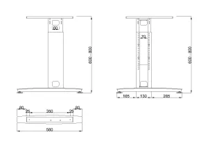 MILADESIGN podnož s regulací krajní G3 ST223/60R stříbrná Mila Desing