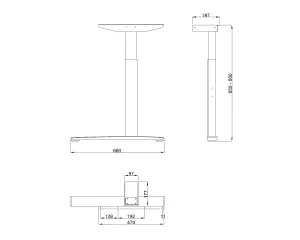 MILADESIGN podnož s regulací krajní Linear LN3401R stříbrná Mila Desing