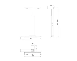 MILADESIGN podnož s regulací krajní Linear LN3603R stříbrná Mila Desing