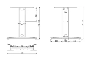 MILADESIGN podnož středová G3 ST224 stříbrná Mila Desing