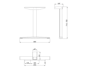 MILADESIGN podnož středová Linear LN3402 stříbrná Mila Desing