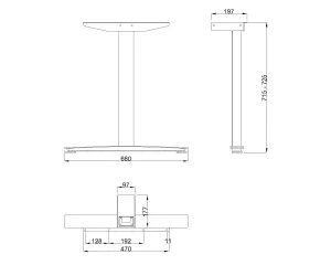 MILADESIGN podnož středová Linear LN3602 stříbrná Mila Desing