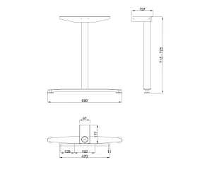MILADESIGN podnož středová noha Linear LN3302 stříbrná Mila Desing