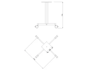 MILADESIGN stolová noha centrální Quark Q7200 stříbrná Mila Desing