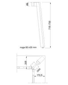 MILADESIGN stolová noha Mobilar M6301–N stříbrná Mila Desing