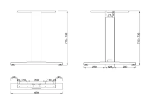 MILADESIGN G3 ST226 podnož středová černá Mila Desing