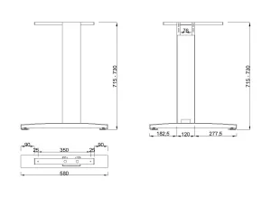 MILADESIGN G3 ST227/60 podnož krajní černá Mila Desing
