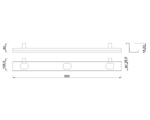 MILADESIGN MK95 kanál závěsný Mobilar antracit Mila Desing