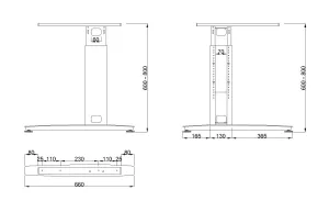 MILADESIGN podnož s regulací krajní G3 ST223R černá Mila Desing