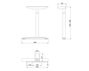 MILADESIGN podnož s regulací krajní Linear LN3103R antracit Mila Desing