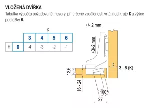BLUM 70M2750.TL závěs, vložený, Tip-on, vrut, 100°
