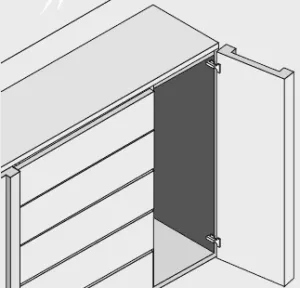 BLUM 71T9650 závěs, polonaložený, silné dveře, vrut, 95° Blum