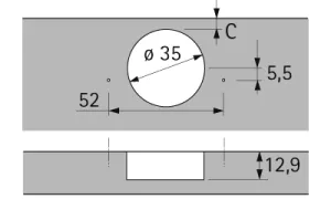 HETTICH 9090280 Sensys závěs dveře 32mm vložený 95° TH vrut SiSy Hettich