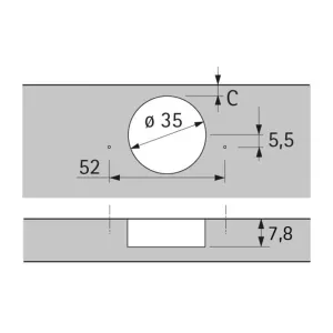 HETTICH 9094470 Sensys závěs dveře 10mm vložený 110° TH vrut PTO Hettich