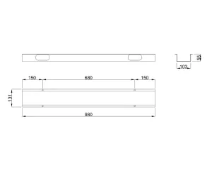 MILADESIGN kanál závěsný Linear LN0004 černý Mila Desing